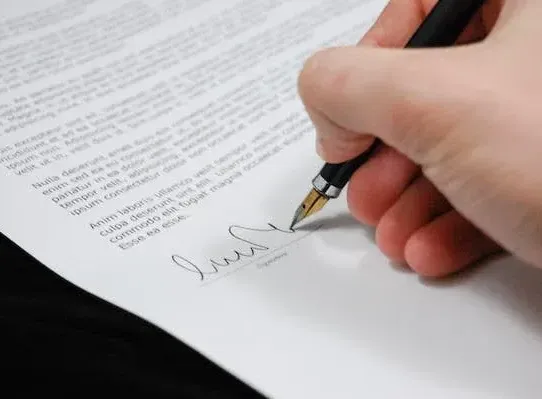 signing a contract 