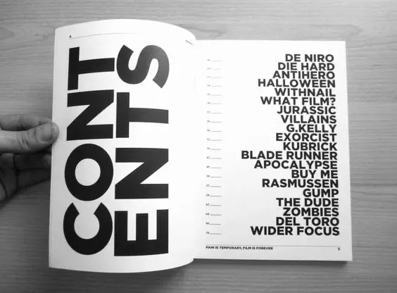 magazine table of contents 